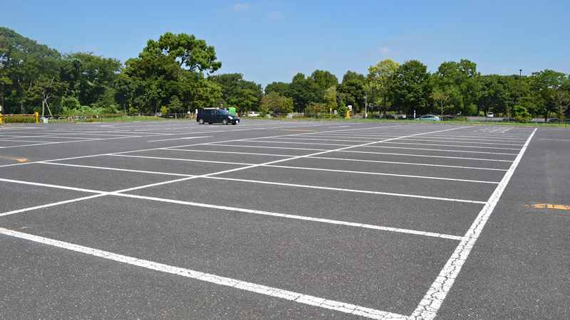 大きい公園の駐車場