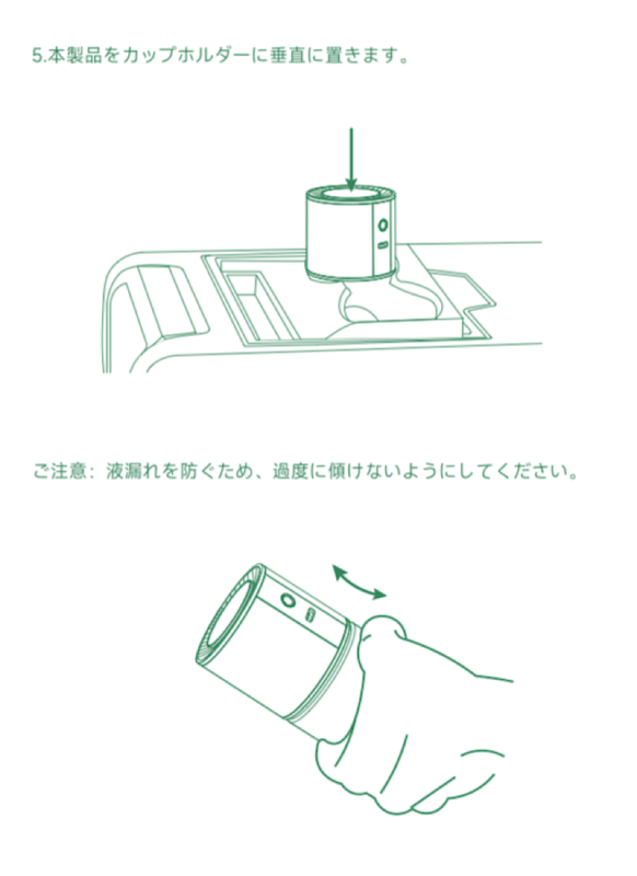 ceeniu車用アロマディフューザー説明書