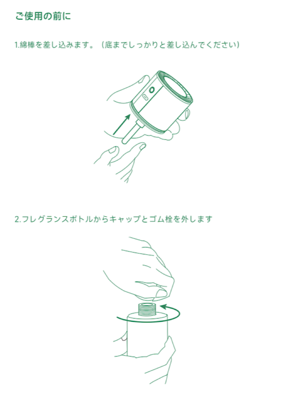 ceeniu車用アロマディフューザー説明書