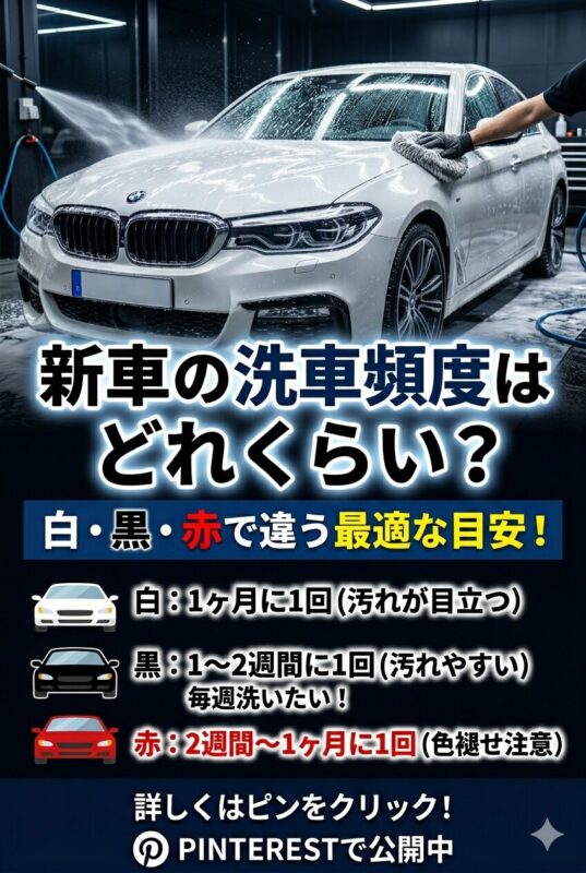 新車の洗車頻度はどれくらい?白・黒・赤で違う理想の目安